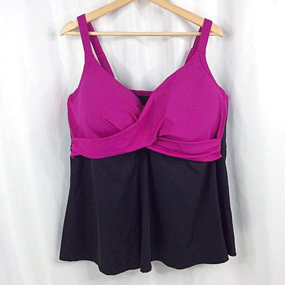 Swimsuits for All Women's Plus Size Bra Sized 46D Underwire Tankini Top - Picture 2 of 10